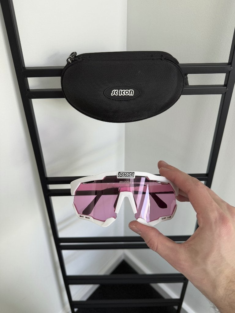 Scicon fietsbril - Wit frame, roze glazen, Overige merken, Zonnebril, Verzenden, Wit