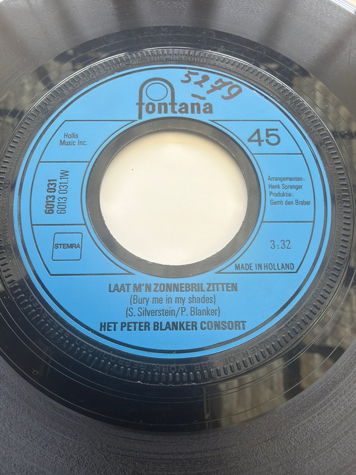 Het Peter Blanker Consort - Laat M'n Zonnebril Zitten, Cd's en Dvd's, Vinyl Singles, Gebruikt, 7 inch, Ophalen of Verzenden, EP