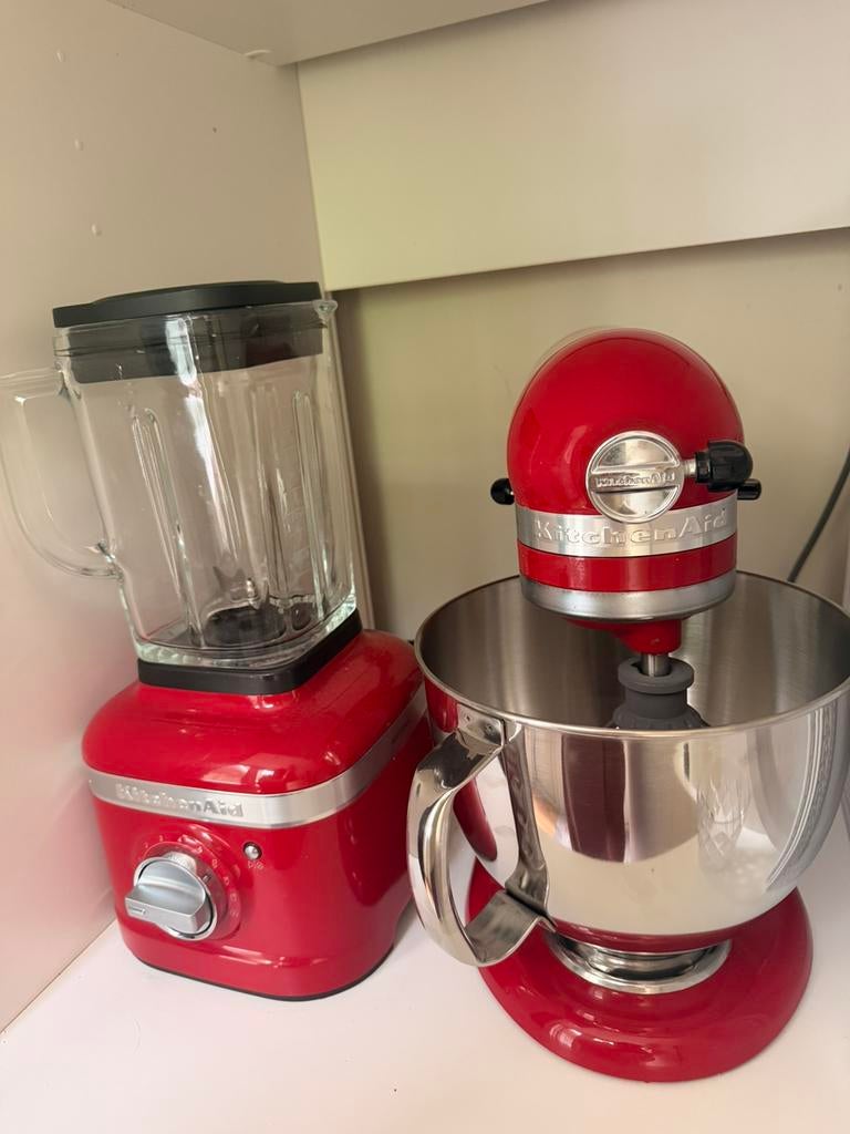 Kitchenaid appliances duo, Witgoed en Apparatuur, Keukenmixers, 4 liter of meer, Ophalen, Zo goed als nieuw, 3 snelheden of meer