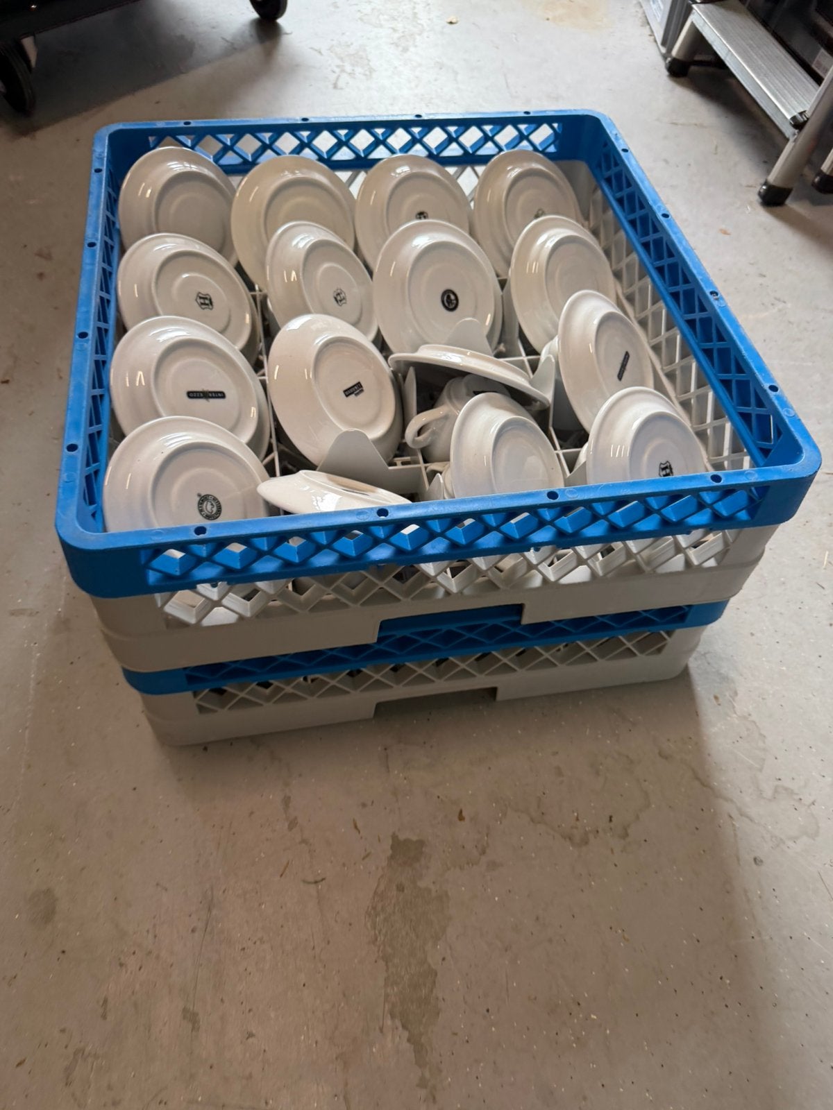 5x koffie en 5x thee glazen Te koop inc krat (springkussen), Ophalen, Zo goed als nieuw, Overige
