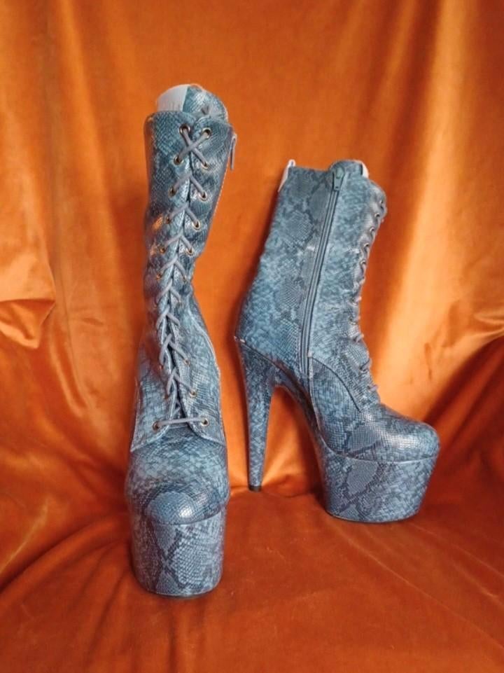 Hella High, Hoge laarzen, Blauw, Ophalen of Verzenden, Gedragen