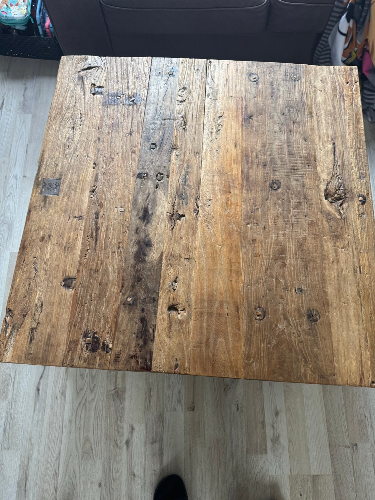 Riviera Maison Salontafel Driftwood, Ophalen, Gebruikt, Vierkant, 50 tot 100 cm