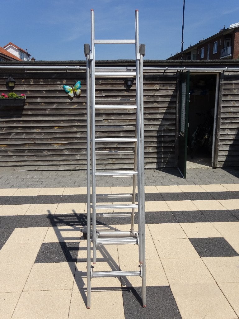 alluminium ladder, Ophalen, Gebruikt, Opvouwbaar of Inschuifbaar, 4 meter of meer