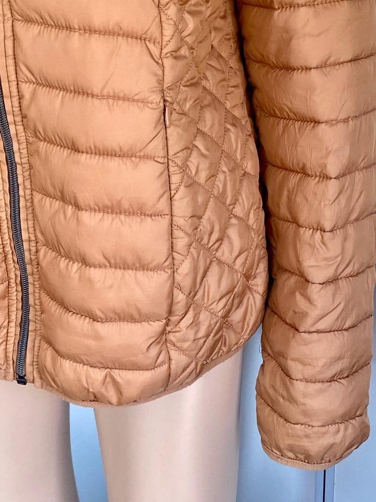 J158 puffer maat 40=M gewatteerde jas tussenjas bruin/beige, Ophalen of Verzenden, Zo goed als nieuw, Maat 38/40 (M), Beige