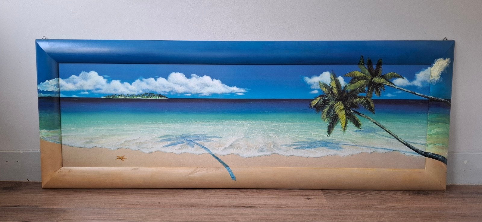 Groot schilderij van strand met palmbomen, Huis en Inrichting, Ophalen, Overige typen