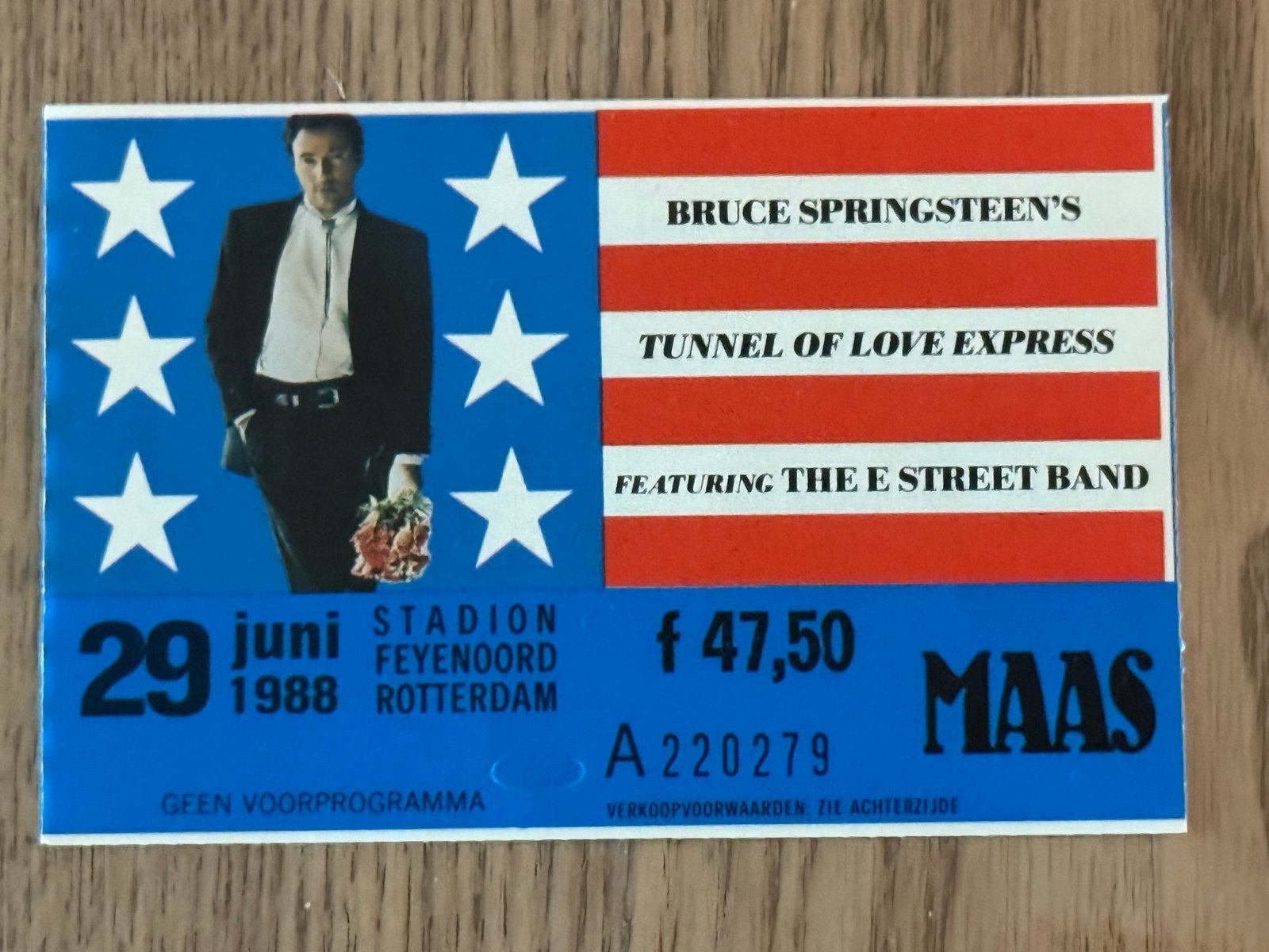 Oude concertkaart Bruce Springsteen 1988, Verzamelen, Overige typen, Ophalen of Verzenden, Zo goed als nieuw