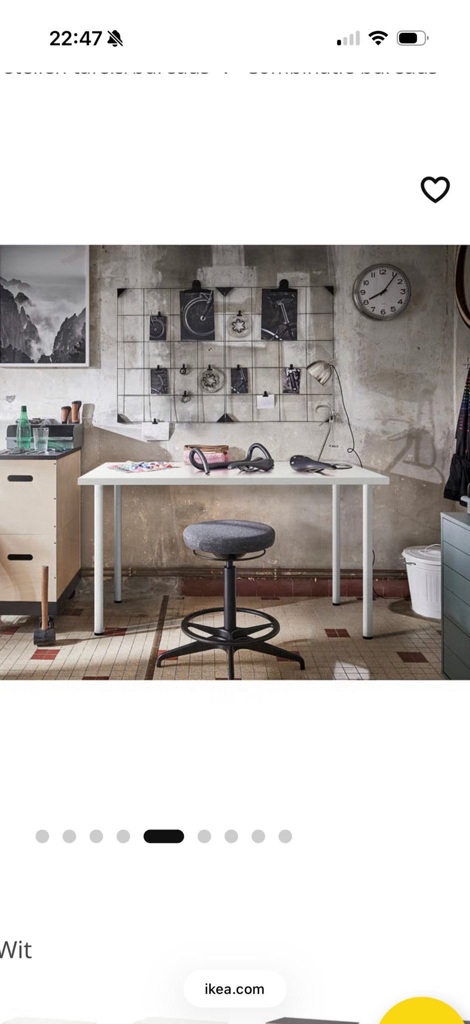 IKEA wit bureau - zo goed als nieuw, Ophalen, Zo goed als nieuw, IKEA, Wit
