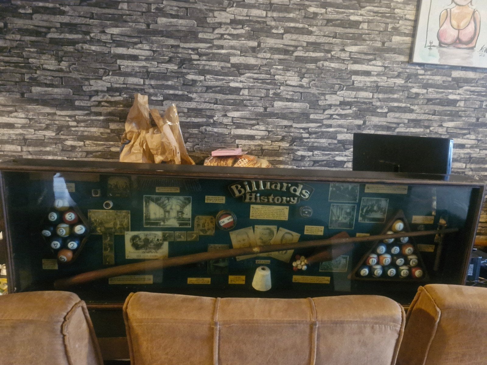 Uniek Biljart Geschiedenis Display - Decoratief, Ophalen, Zo goed als nieuw, Overige typen