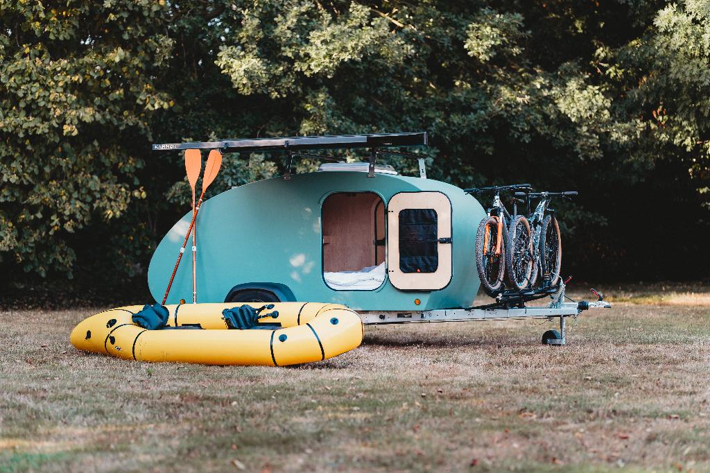 Pure Camper Deluxe  teardrop caravan met grote korting, Caravans en Kamperen, Zonnepaneel, Particulier, 500 - 750 kg, Tot 4 meter