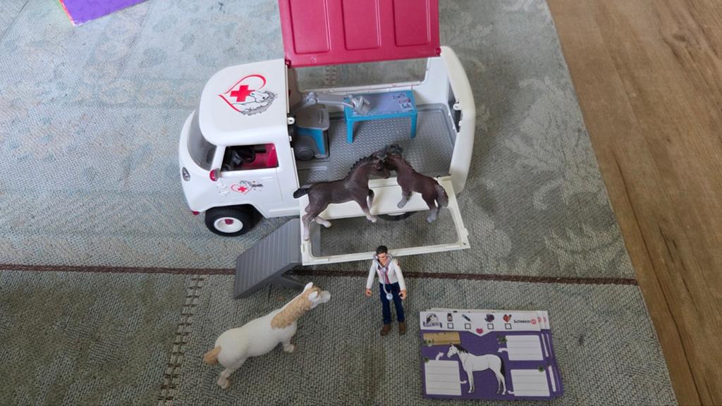 Schleich paardenkliniek met paarden en accessoires, Ophalen, Gebruikt, Overige typen