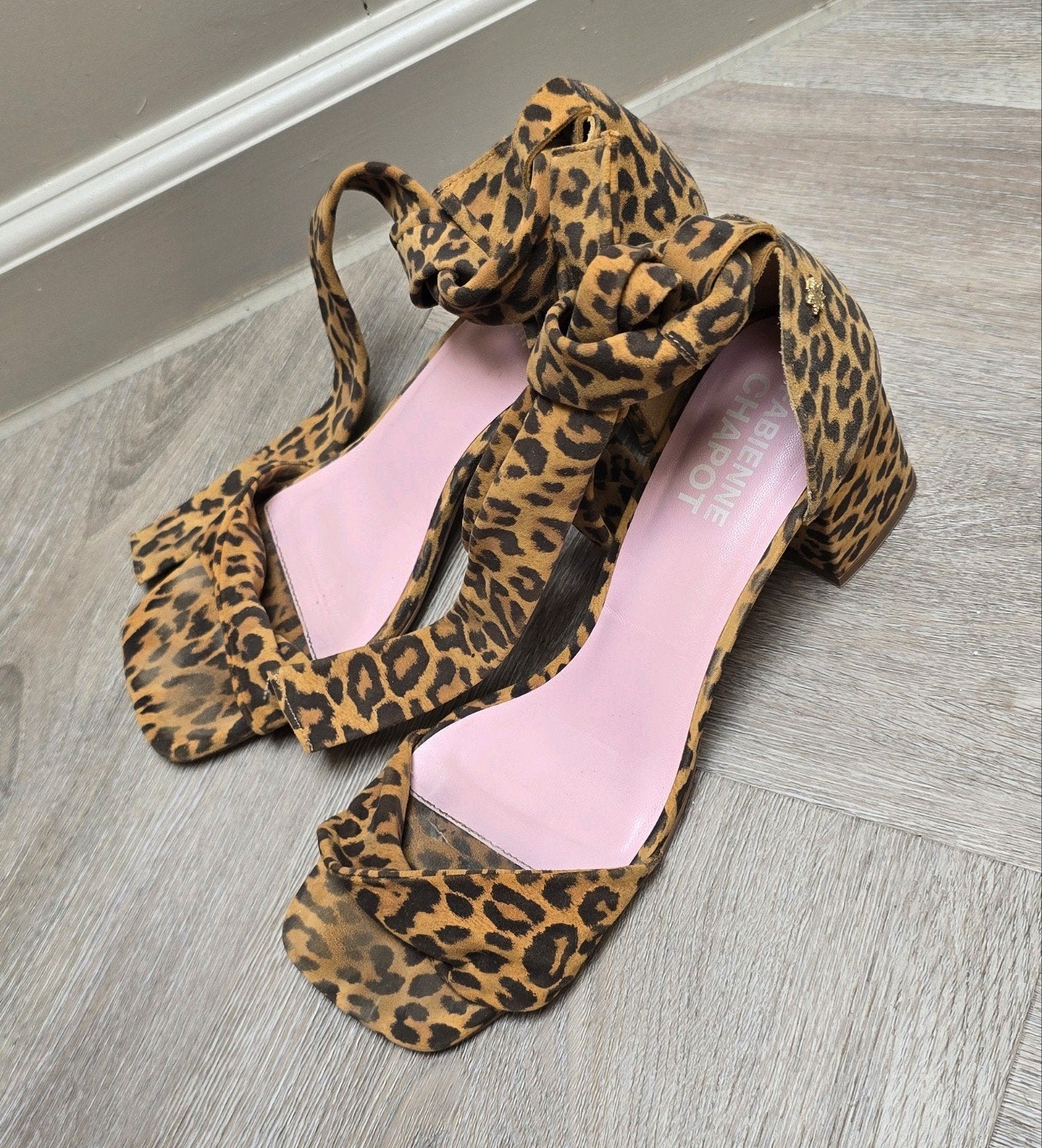 Fabienne chapot hakjes zomer animal print maat 41, Beige, Zo goed als nieuw, Fabienne Chapot, Sandalen of Muiltjes