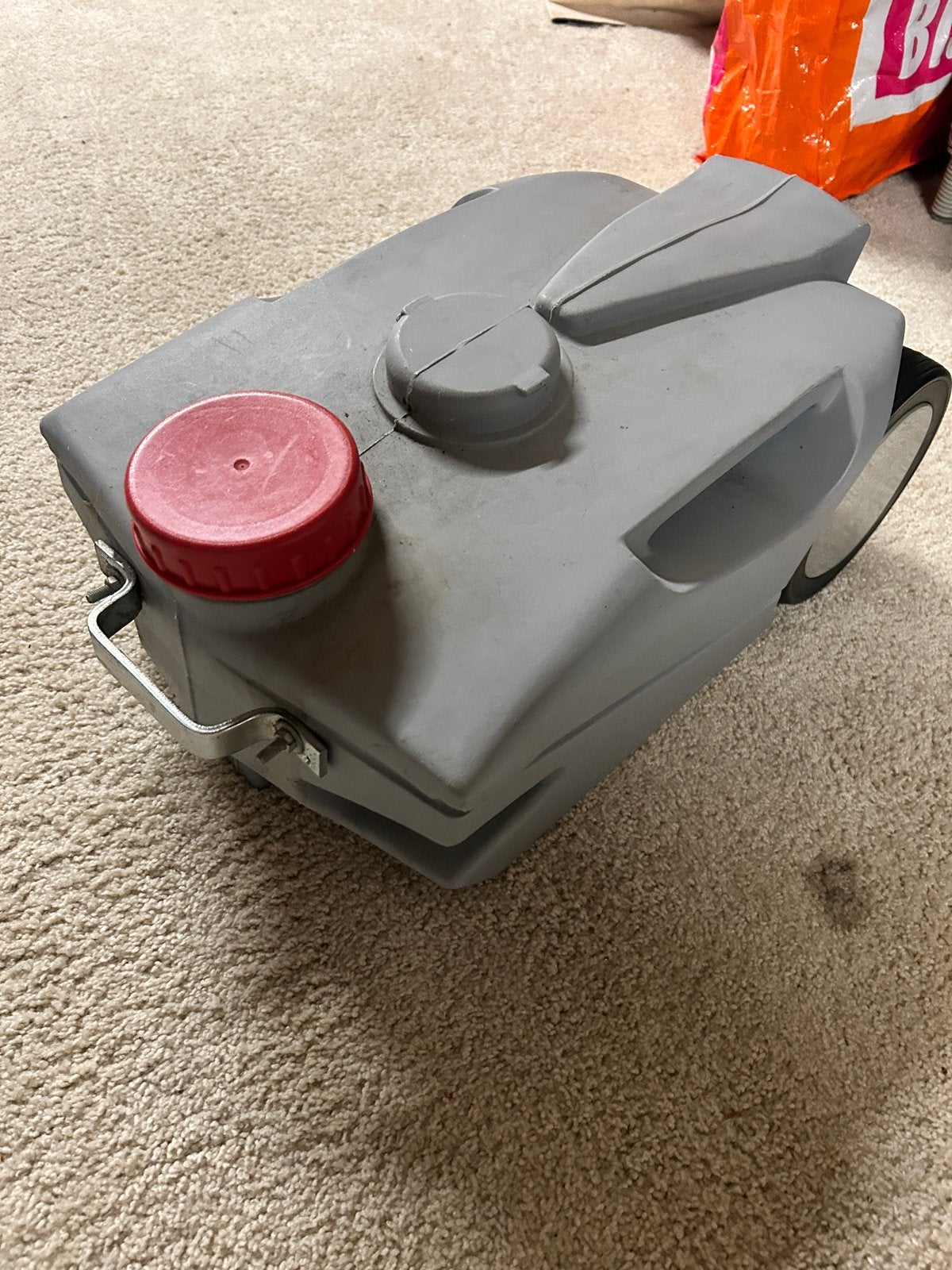 Grijze afvalwatertank met wielen voor caravan/camper, Ophalen, Gebruikt