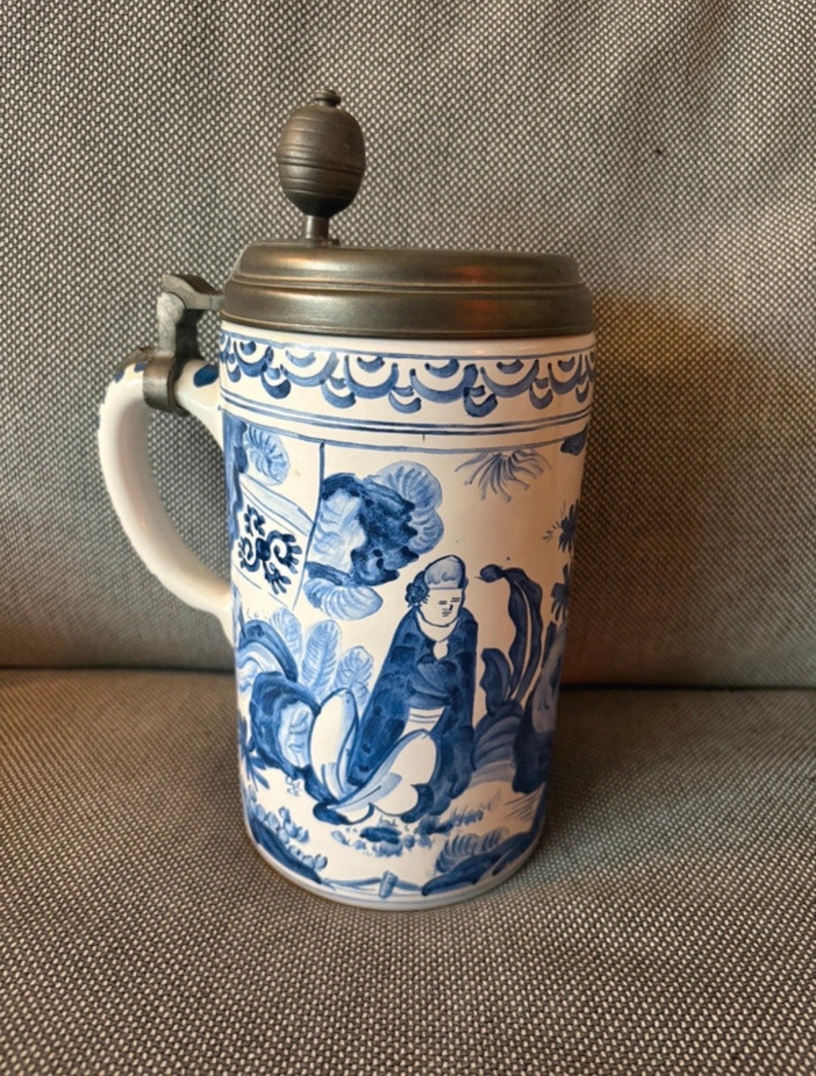 Vintage Bierpul met tinnen deksel - Konig Pilsener 1991, Antiek en Kunst, Ophalen of Verzenden