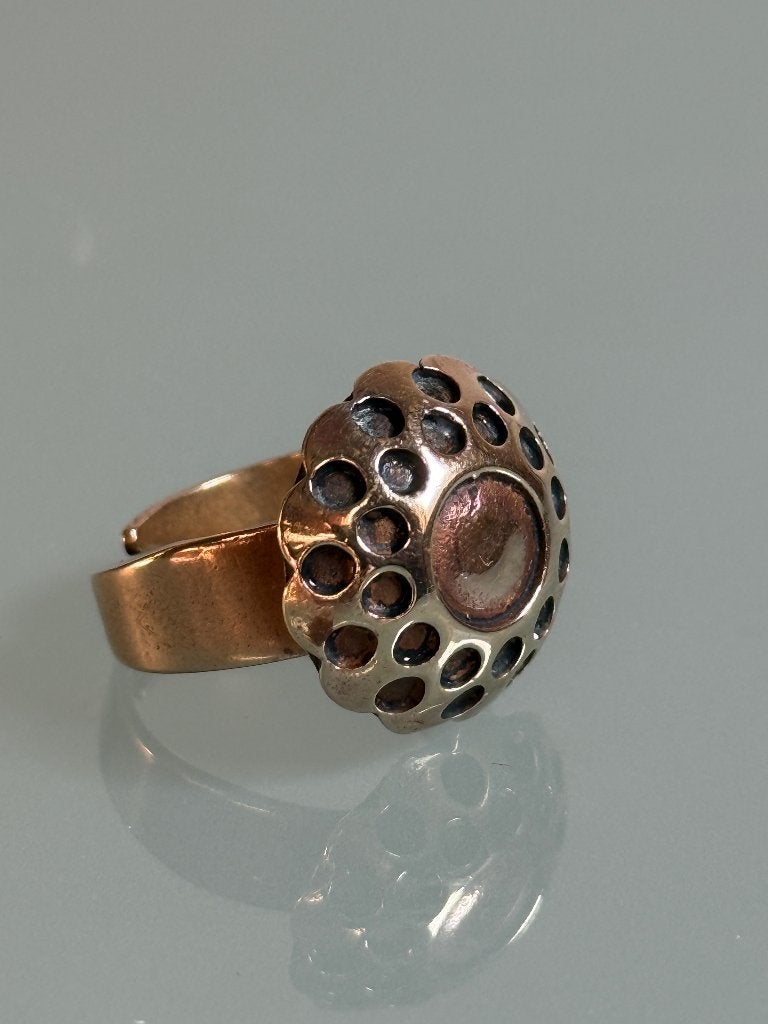 Vintage Finse Pekka Sarpaneva verstelbare koperen ring, Sieraden, Tassen en Uiterlijk, Ringen, Overige materialen, Gebruikt, Overige kleuren