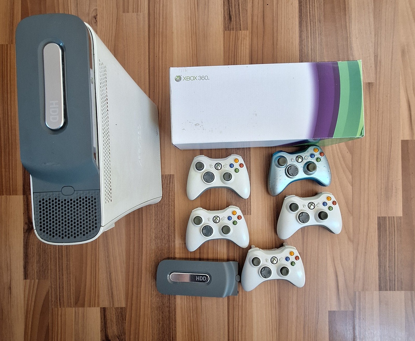 ORIGINELE XBOX 360 – 4 CONTROLLERS + KINECT + GAMES, Ophalen, Gebruikt, Met kinect, Met 3 controllers of meer