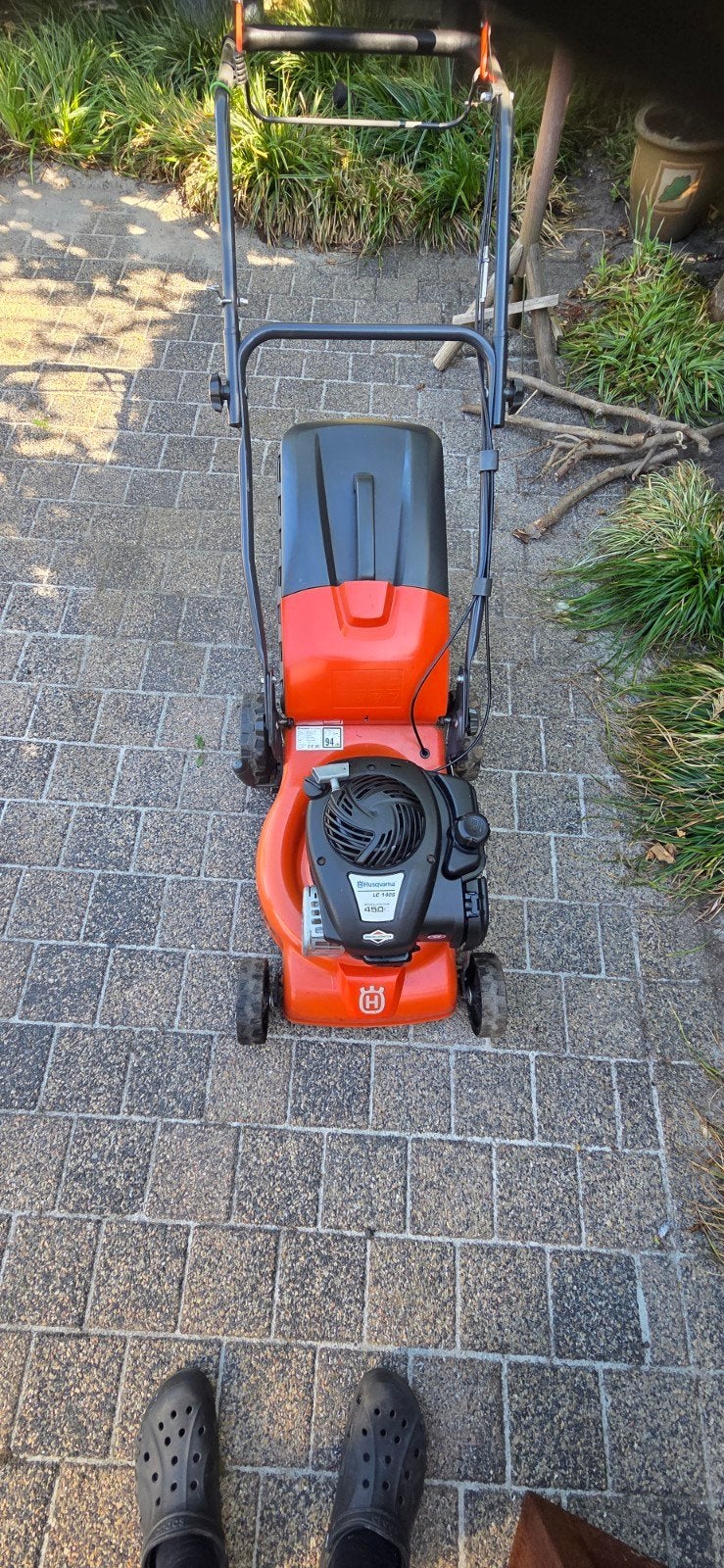 Husqvarna LC 140S Benzine Grasmaaier Briggs & Stratton, Ophalen, Cirkelmaaier, Gebruikt, Opvangbak