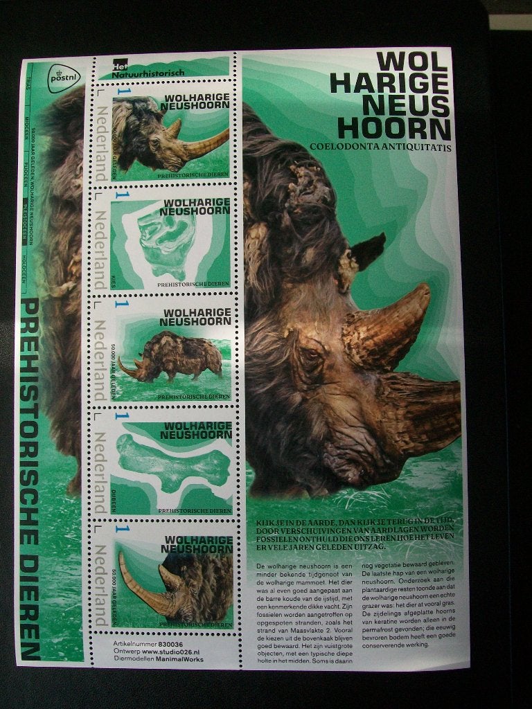 09: Nederland velletje van 5 . Wolharige Neushoorn postfris., Verzenden, Na 1940, Postfris