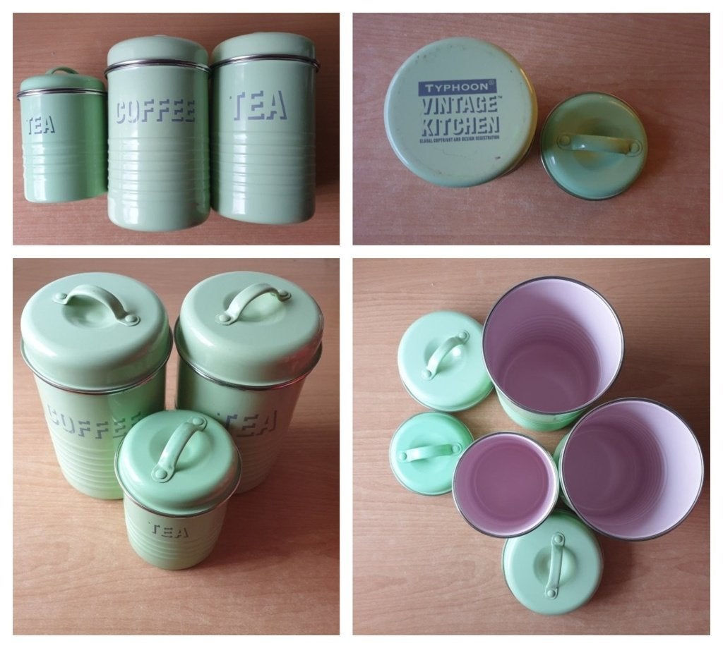 3x "Typhoon Vintage Kitchen" voorraadblikken, Verzenden, Voorraadpot, Overige merken, Groen