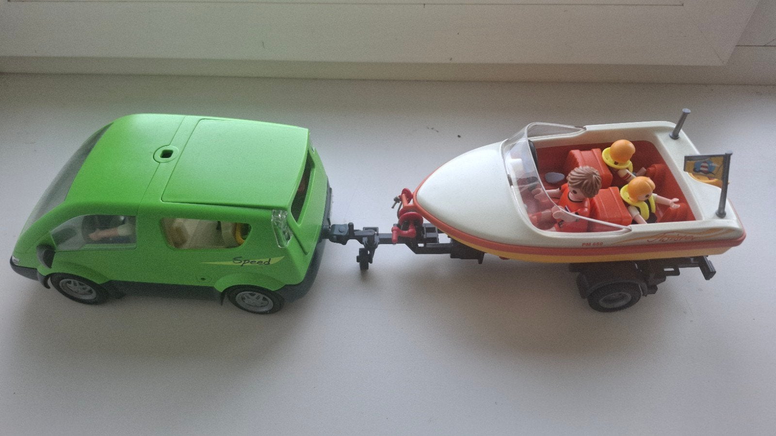 Playmobil 4144 Groene Auto met Boot en Trailer, Kinderen en Baby's, Speelgoed | Playmobil, Gebruikt, Complete set, Voertuig, Family fun