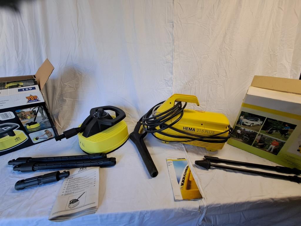Hogedrukspuit met terrasreiniger - Zo goed als nieuw, Tuin en Terras, Ophalen of Verzenden, Zo goed als nieuw, Elektrisch, Hema