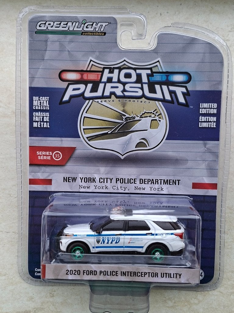 Ford Police Interceptor Utility Greenlight 1/64 Chase NYPD, Ophalen of Verzenden, Nieuw, Auto