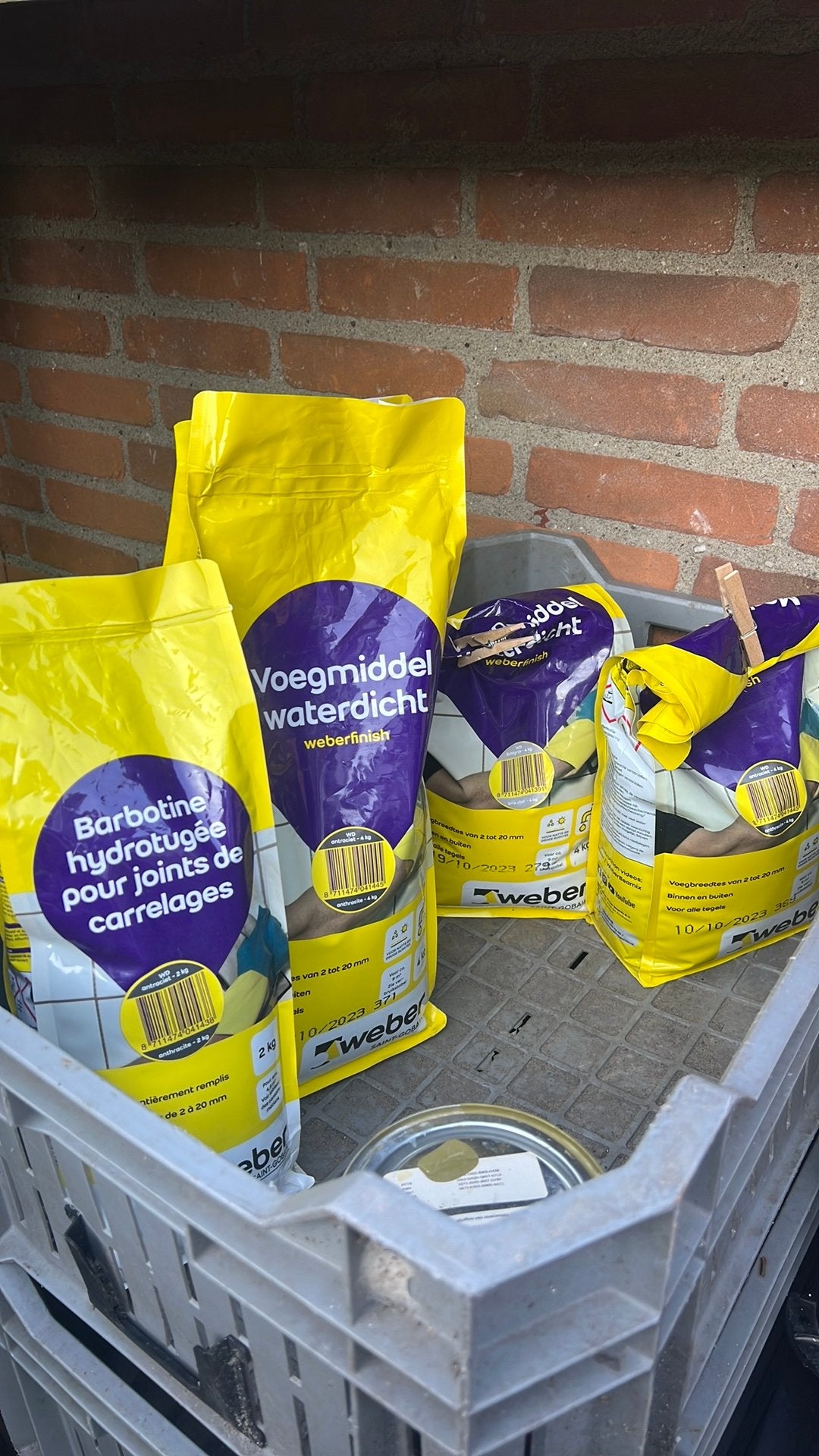 Weber voegmiddel grijs en antaciet, Doe-het-zelf en Verbouw, Metselstenen, Ophalen, Gebruikt, Beton