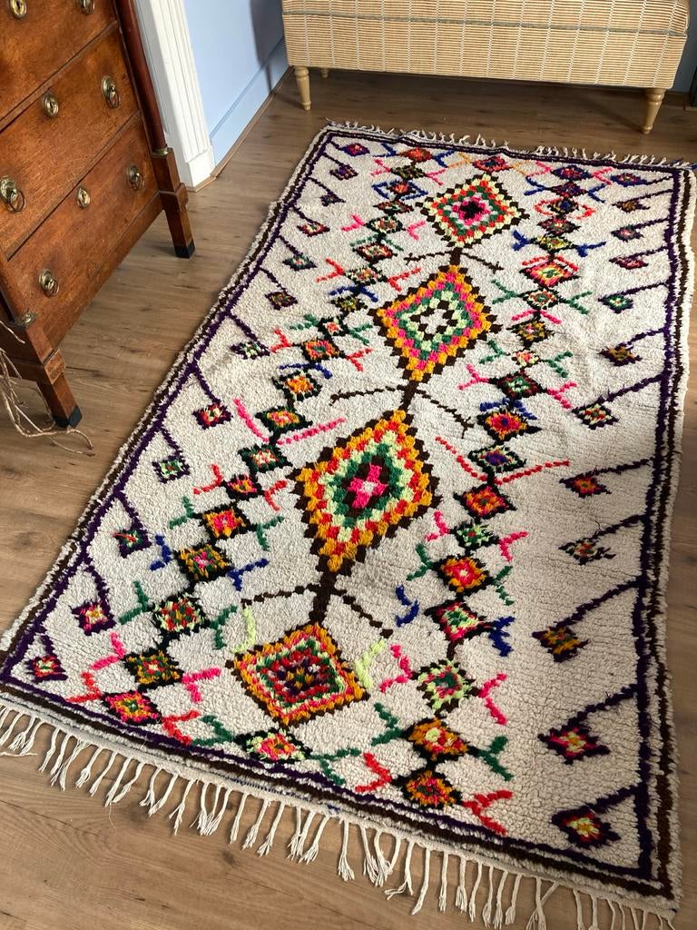 Marokkaans Azilal Berber vloerkleed - 165x151cm, Gebruikt, Wit, 150 tot 200 cm, 200 cm of meer