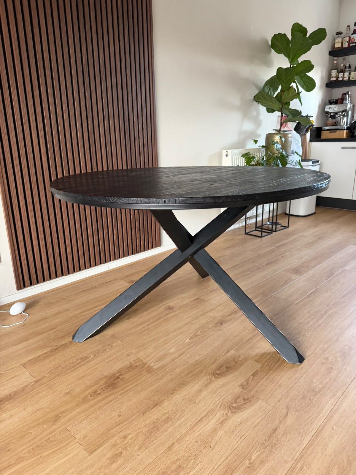 Ronde eettafel van De Troubadour, 78x130 cm, Ophalen, Gebruikt, Rond, 100 tot 150 cm