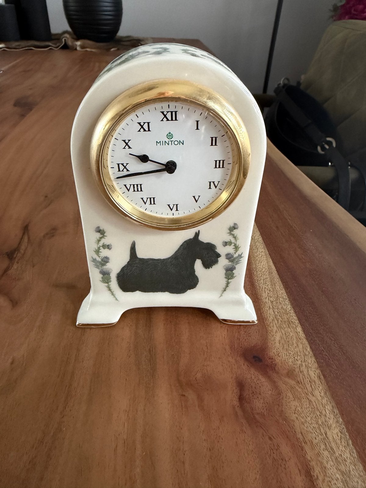 Minton Tafelklokje met Schotse Terriër Decoratie, Antiek en Kunst, Ophalen of Verzenden