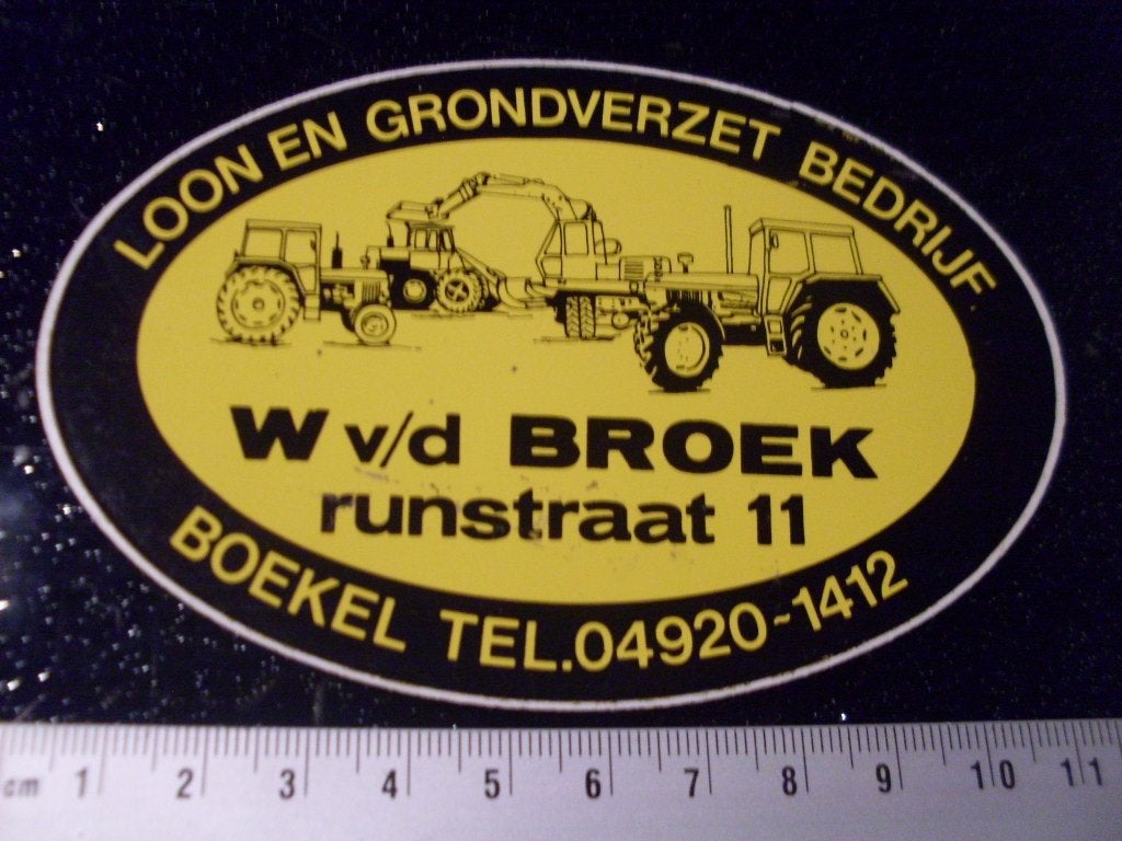 sticker W v/d/ Broek boekel loonbedrijf grondverzet logo, Verzenden, Zo goed als nieuw, Bedrijf of Vereniging
