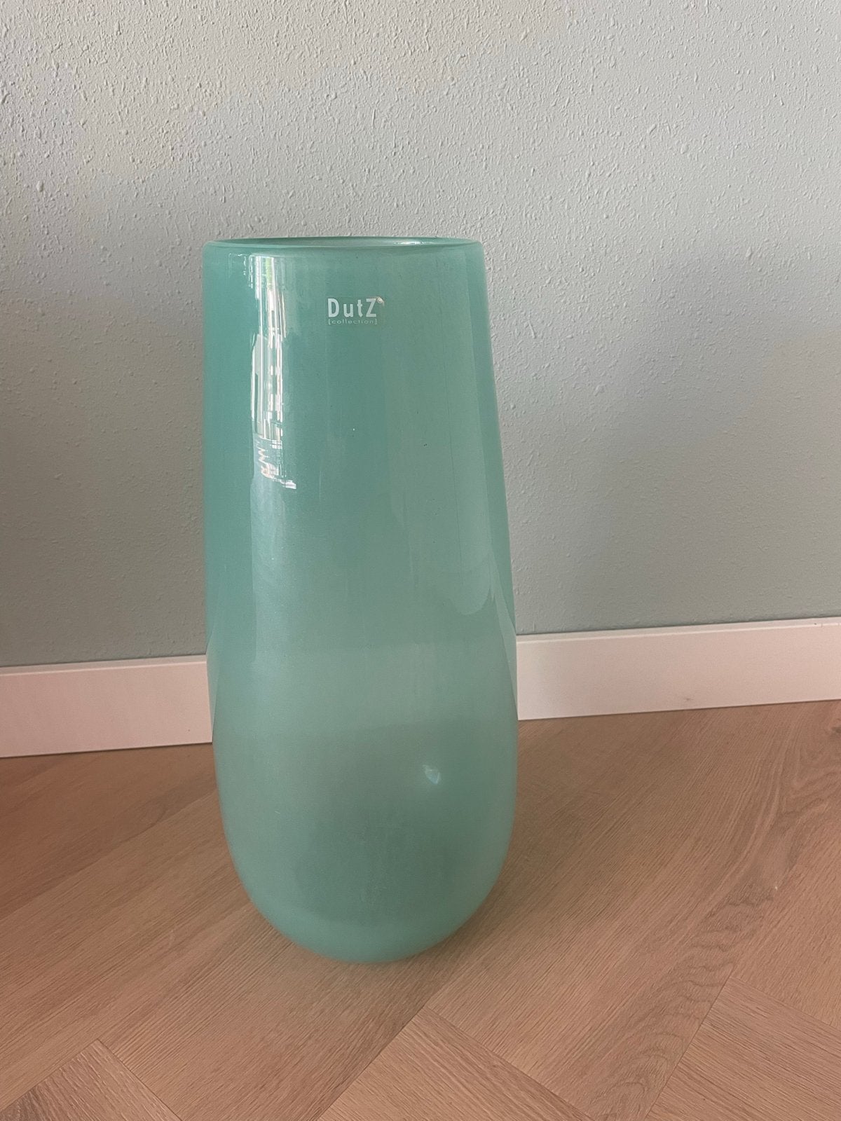 Hoge glazen Dutz vaas - 48cm, Huis en Inrichting, Ophalen, Handgemaakt, 48 cm, Groen