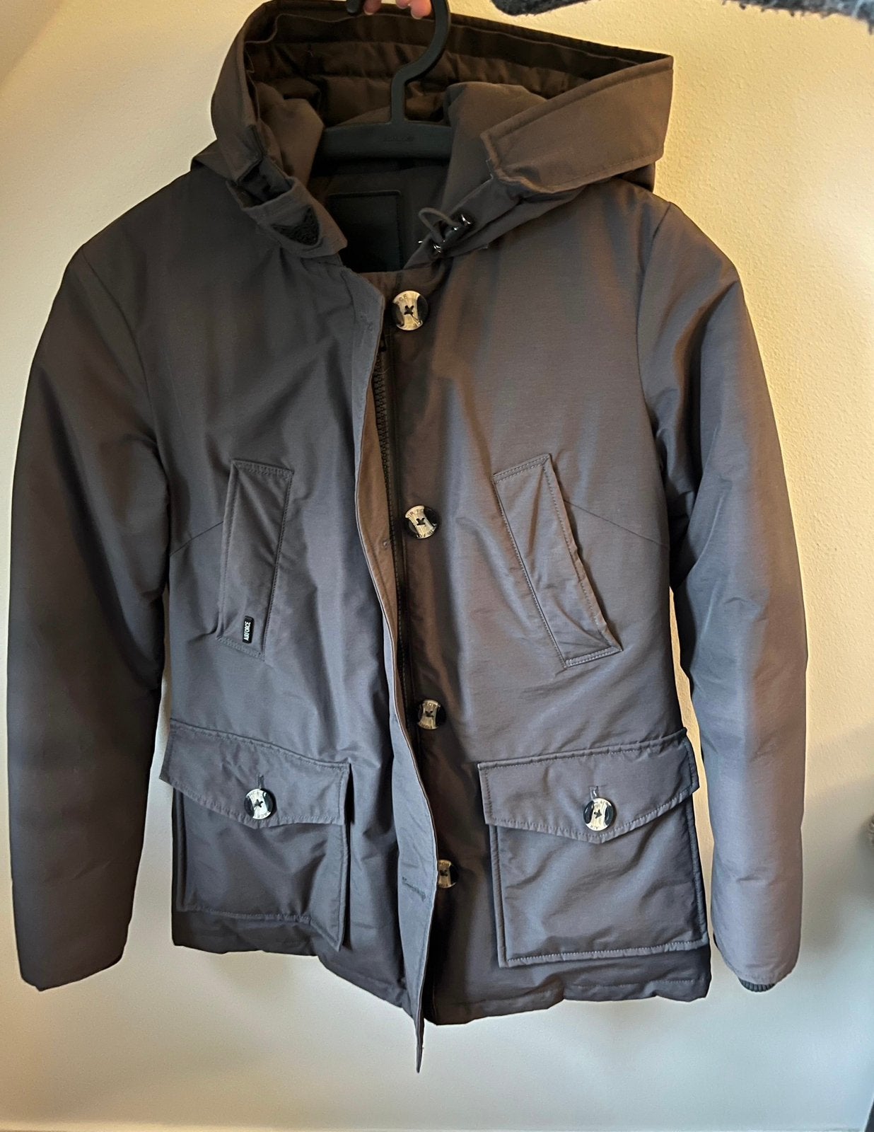 Airforce parka antraciet, maat XS 4 pocket, Kleding | Dames, Ophalen of Verzenden, Zo goed als nieuw, Maat 34 (XS) of kleiner