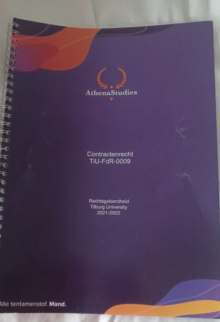 athena studies,contracten recht TiU Fdr-0009, Boeken, Ophalen of Verzenden, Alpha, Zo goed als nieuw, Overige niveaus