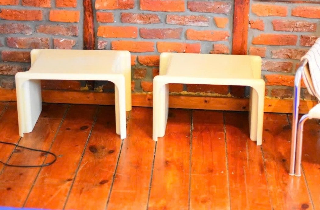bijzettafel Moderne Italiaanse salontafel, Minder dan 45 cm, Gebruikt, Ophalen of Verzenden, Rechthoekig