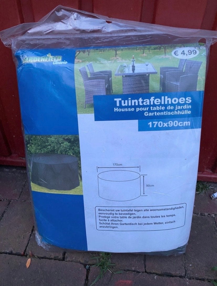 Tuintafelhoes 170x90cm - Bescherming voor uw tuintafel, Tuin en Terras, Ophalen of Verzenden, Nieuw, Rond, Overige materialen