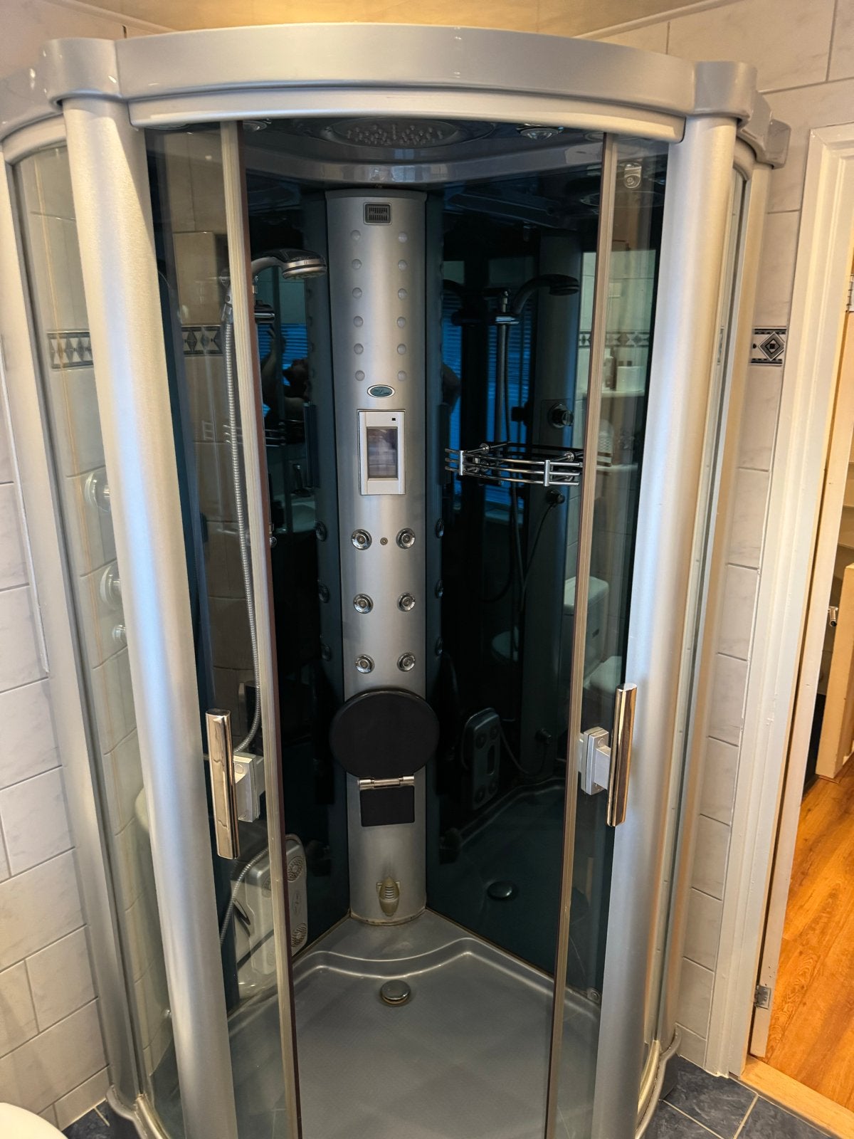 Gratis af te halen: douche- en stoomcabine met radio, Ophalen, Gebruikt, Rvs, Douche