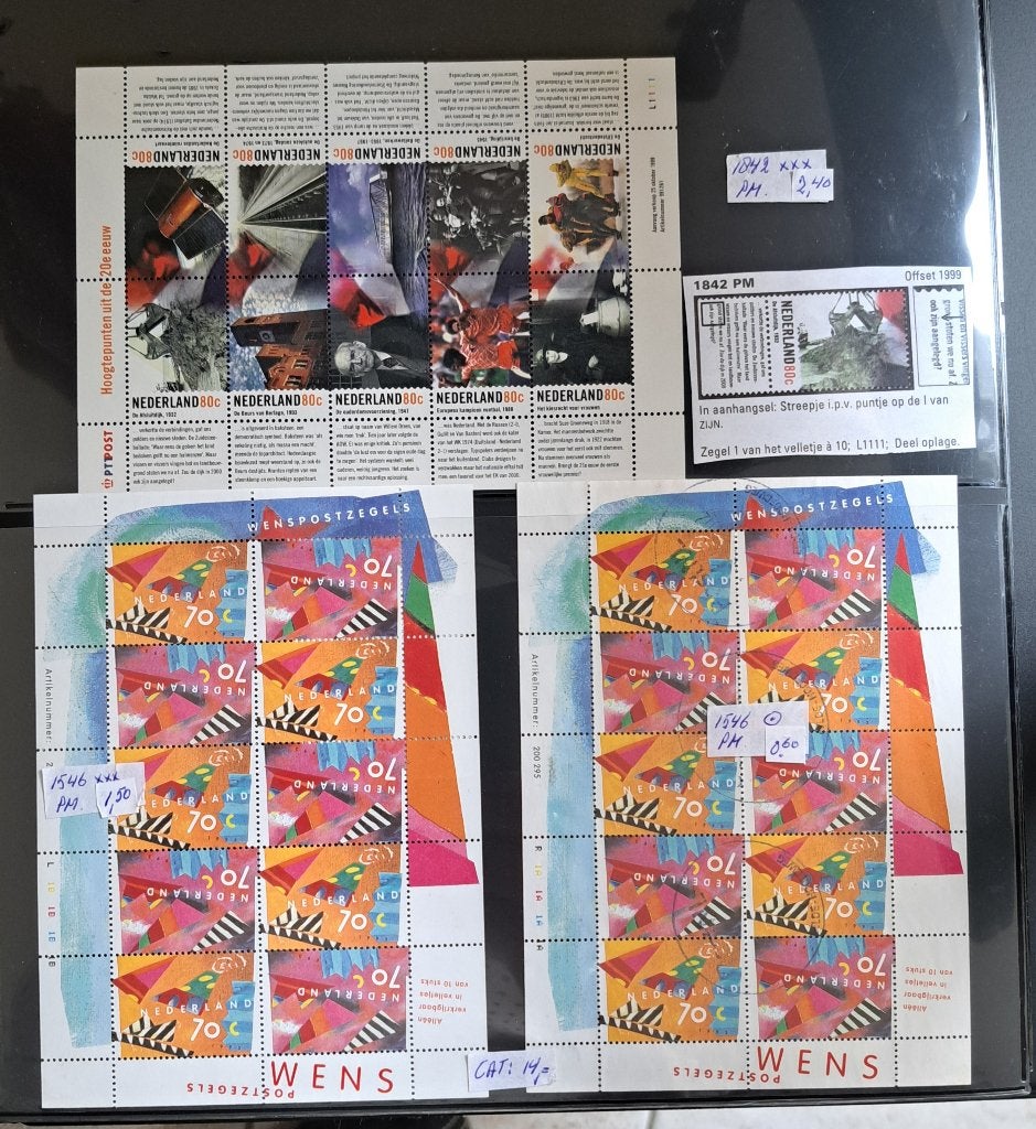 28 blokken met plaatfouten 1976/1999, Ophalen of Verzenden, Gestempeld