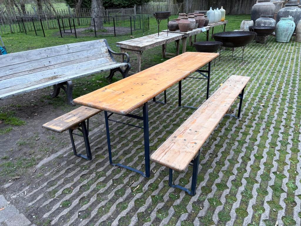 Biertafel / tuintafel inklapbaar met 2 banken, Tuin en Terras, Picknicktafels, Ophalen, Gebruikt, Nvt, Inklapbaar