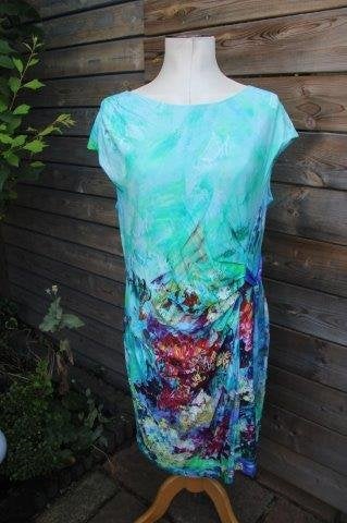 Jurk turquise Peter Hahn mt L Vaste prijs AANBIEDING, Blauw, Maat 42/44 (L), Ophalen of Verzenden, Zo goed als nieuw