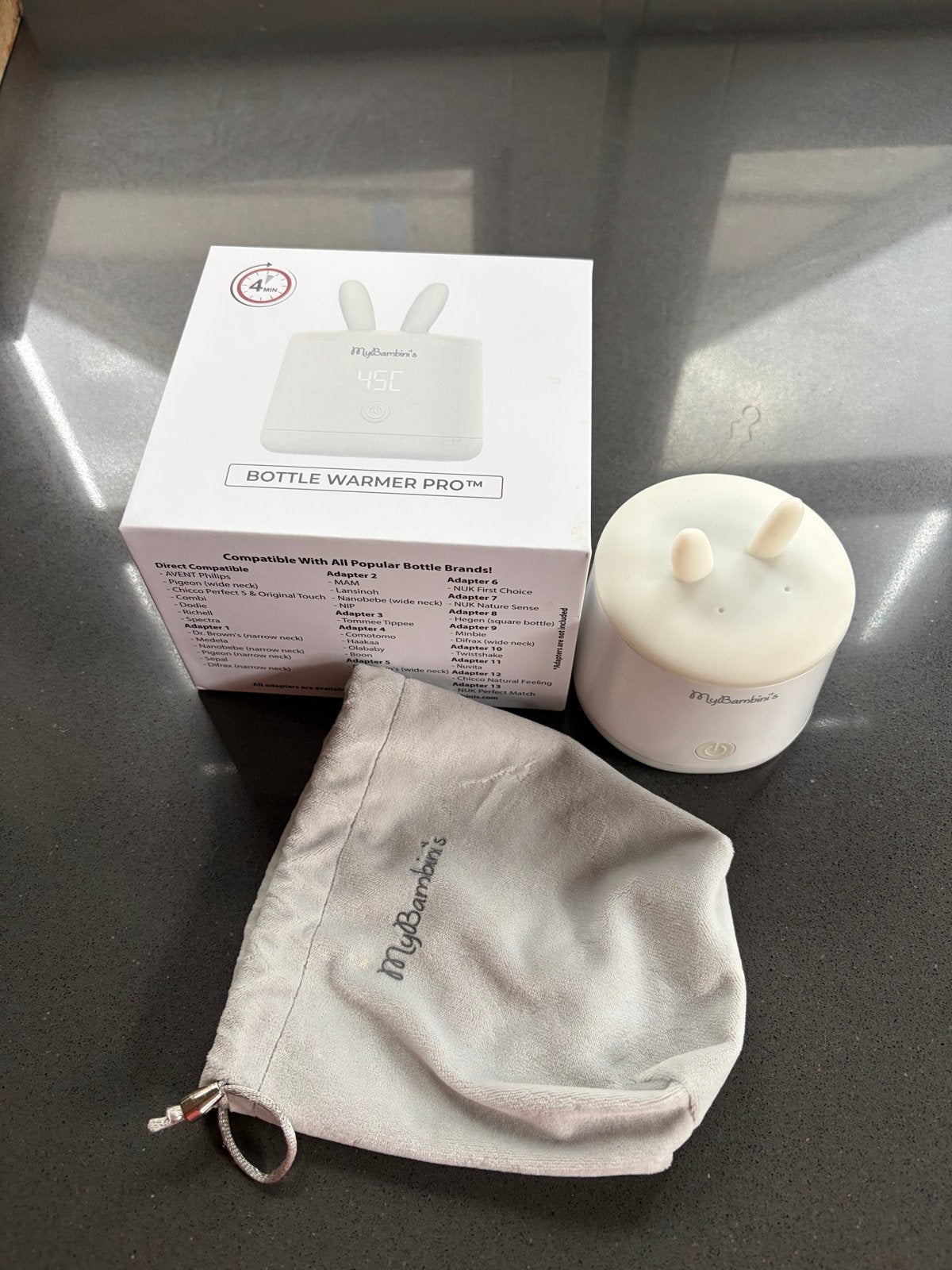 MyBambini's Draadloze Flessenwarmer - Bottle Warmer Pro, Ophalen, Zo goed als nieuw, Draadloos, Flessen- of potjesverwarmer
