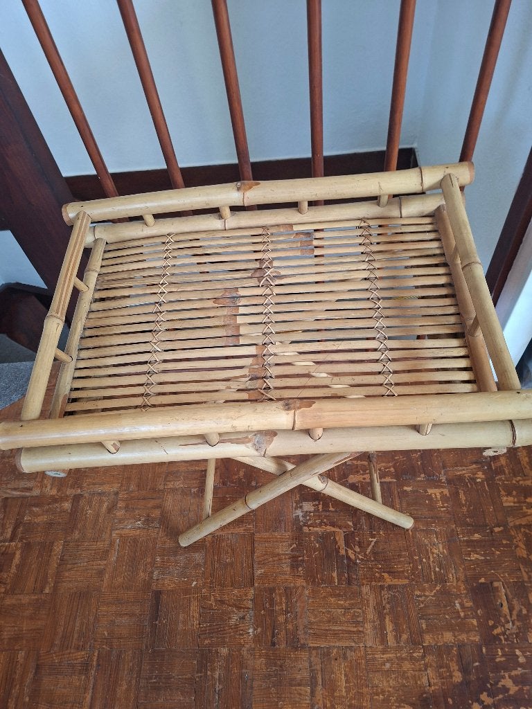 Bamboo bijzettafeltje, Overige materialen, Zo goed als nieuw, 60 cm of meer, Rechthoekig