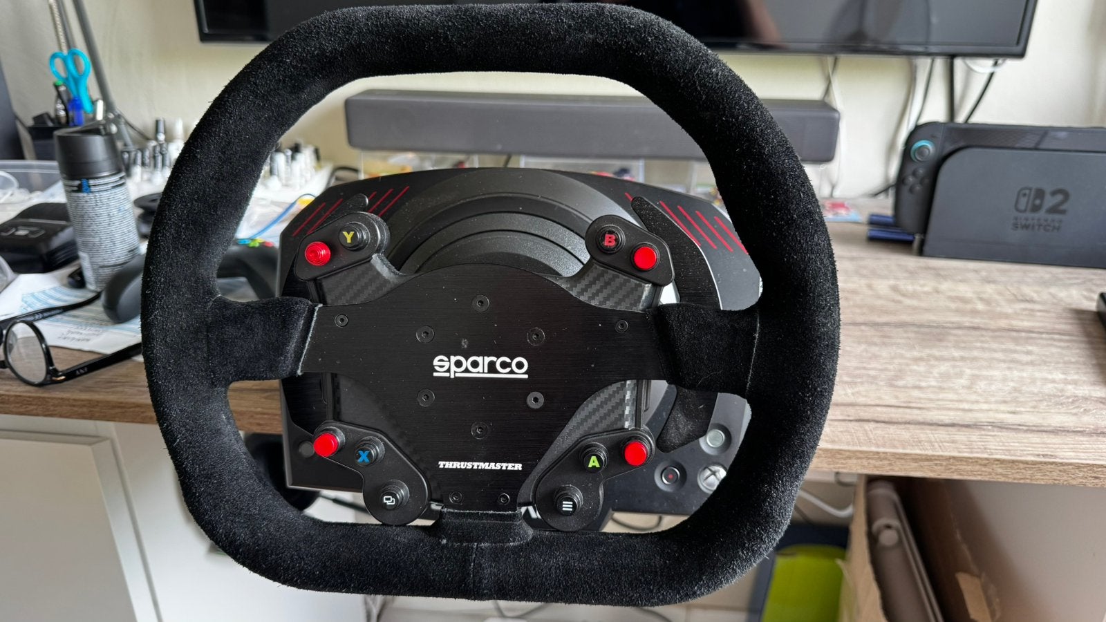 Thrustmaster TS XW set, Ophalen, Zo goed als nieuw, Stuurtje of Sportattribuut, Xbox Original