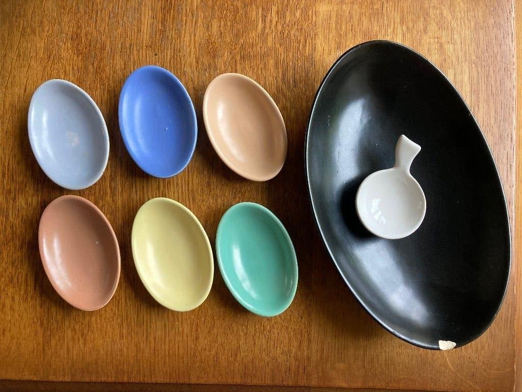 Vintage jaren 60 pindaset keramiek, Ophalen of Verzenden