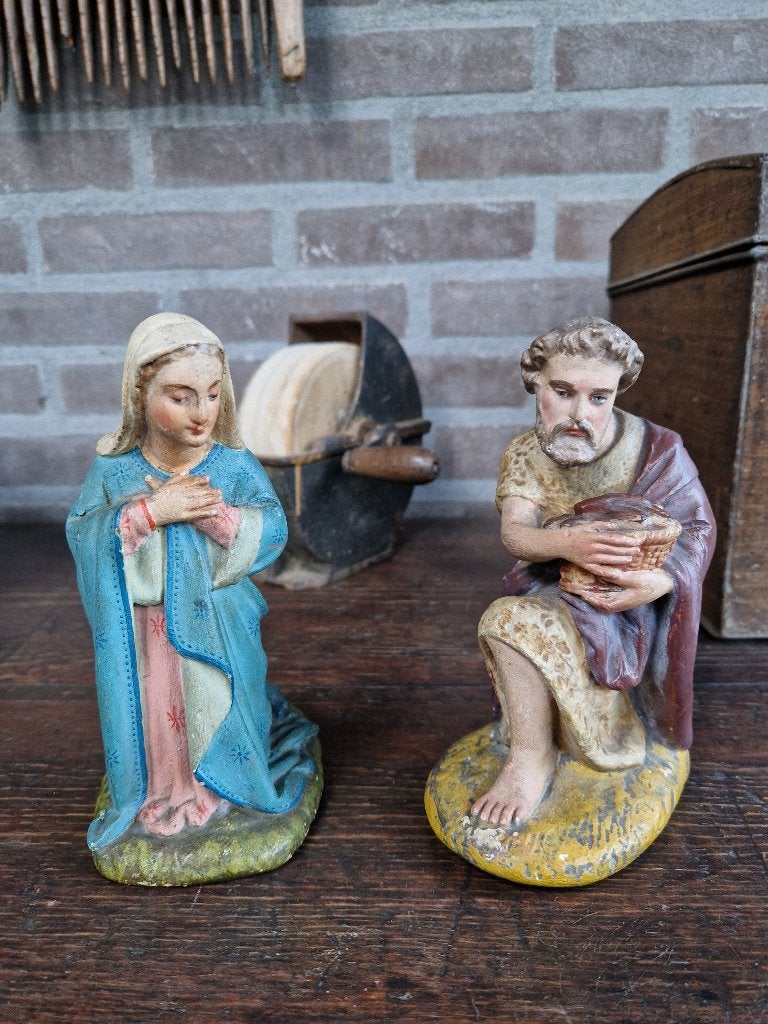oude kerst - 2 grote kerststalbeelden, Ophalen of Verzenden