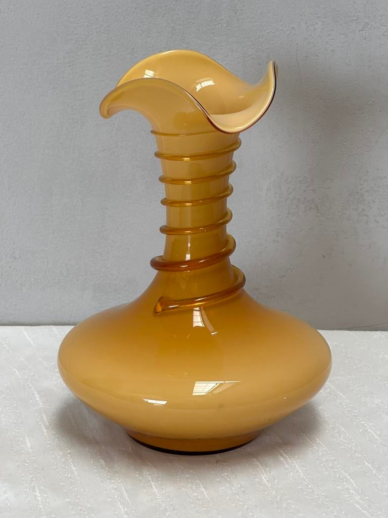 Vintage Empoli handgemaakte vaas Italië, Overige kleuren, Ophalen of Verzenden, X, Glas