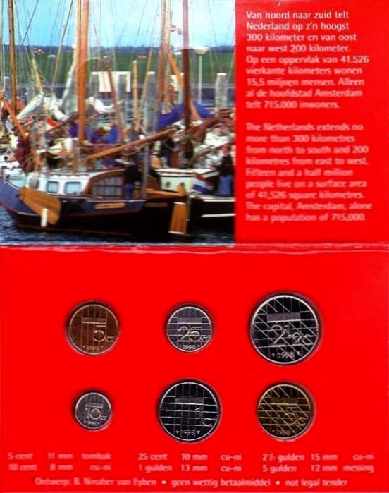 mini munten set 1998, Postzegels en Munten, Munten | Nederland, Ophalen of Verzenden, Koningin Beatrix, Overige waardes, Setje