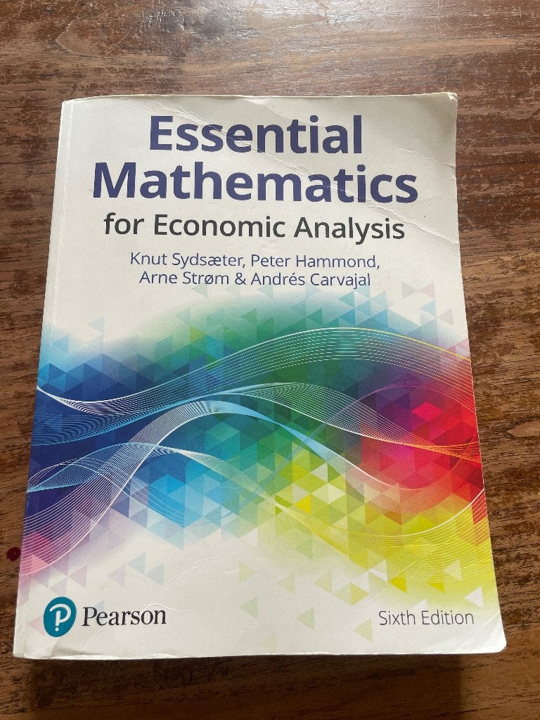 Essential Mathematics for Economic Analysis, Boeken, Gelezen, Ophalen of Verzenden, Sydsaeter, Overige onderwerpen