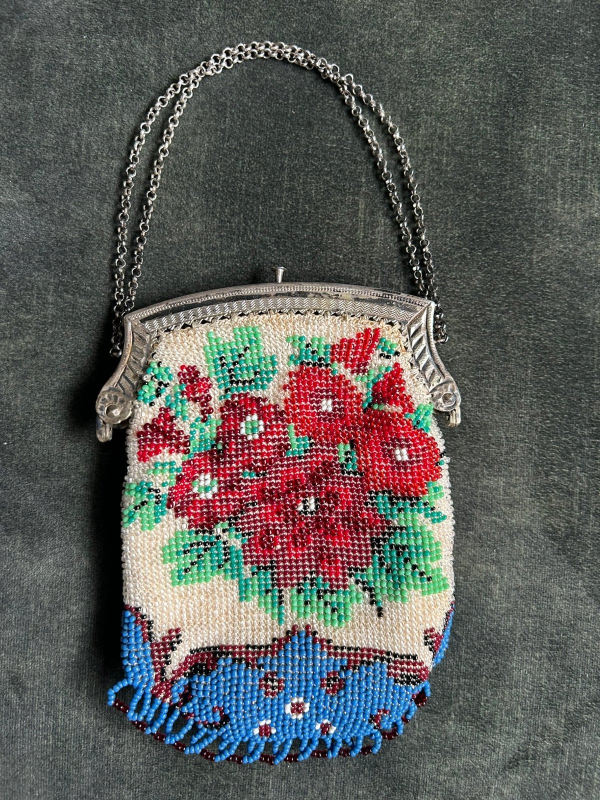 Kralenbeurs / kralentasje 19e eeuw, Antiek en Kunst, Ophalen of Verzenden, Dames