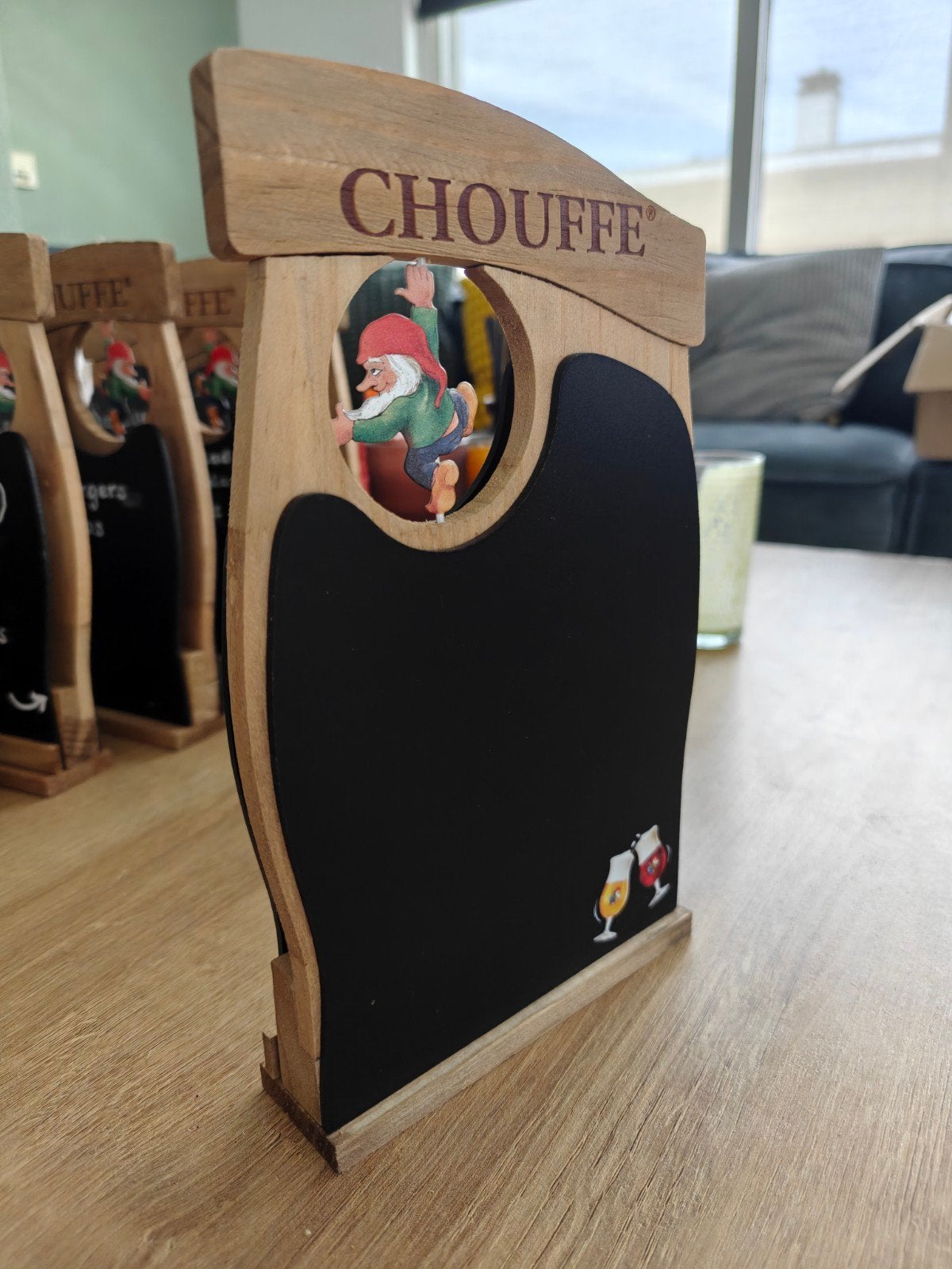 Chouffe krijtbordjes, Ophalen of Verzenden, Zo goed als nieuw, Versiering, Geboorte of Huwelijk