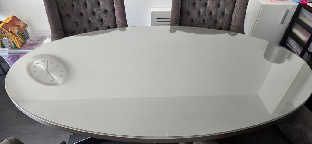 Glasplaat eettafel, Ophalen, Gebruikt, 50 tot 100 cm, Glas